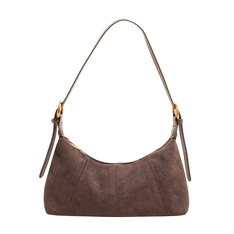 Chic Suede Dumpling Shoulder Bag