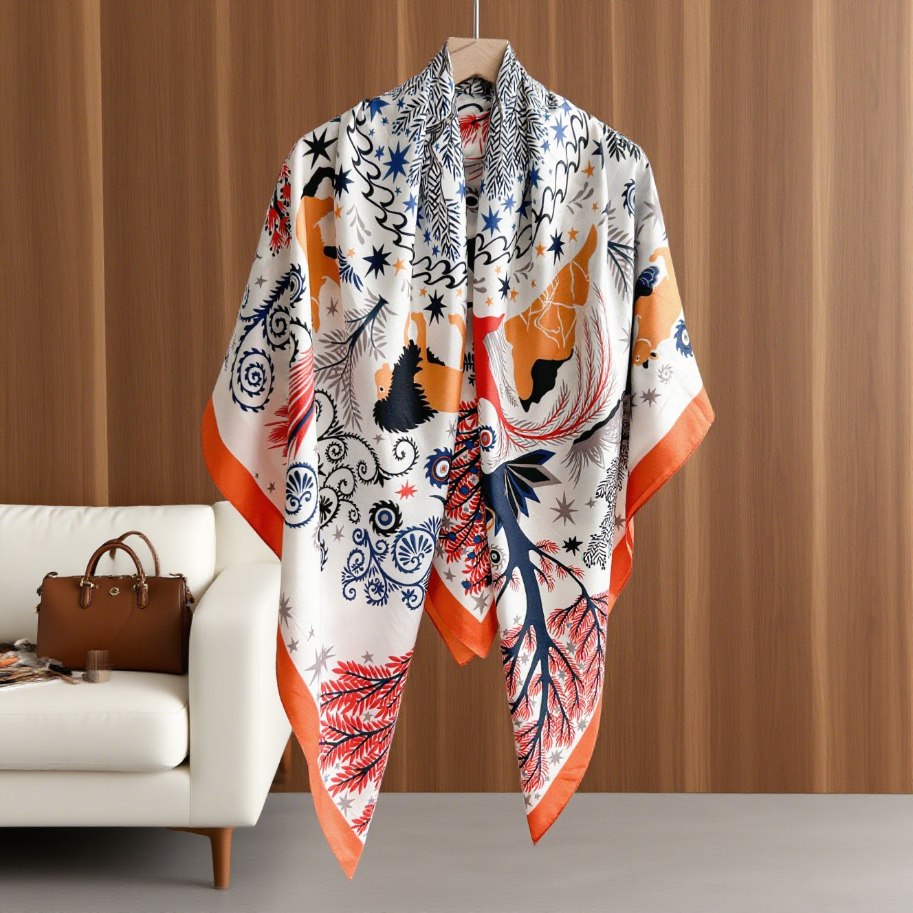 New Women's Thin Cotton And Linen Large Square Scarf