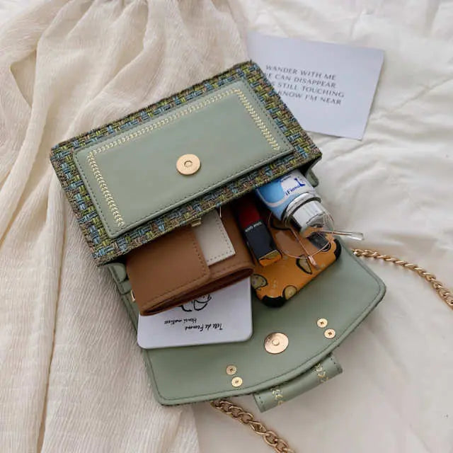 PlaidCharm Crossbody Bag