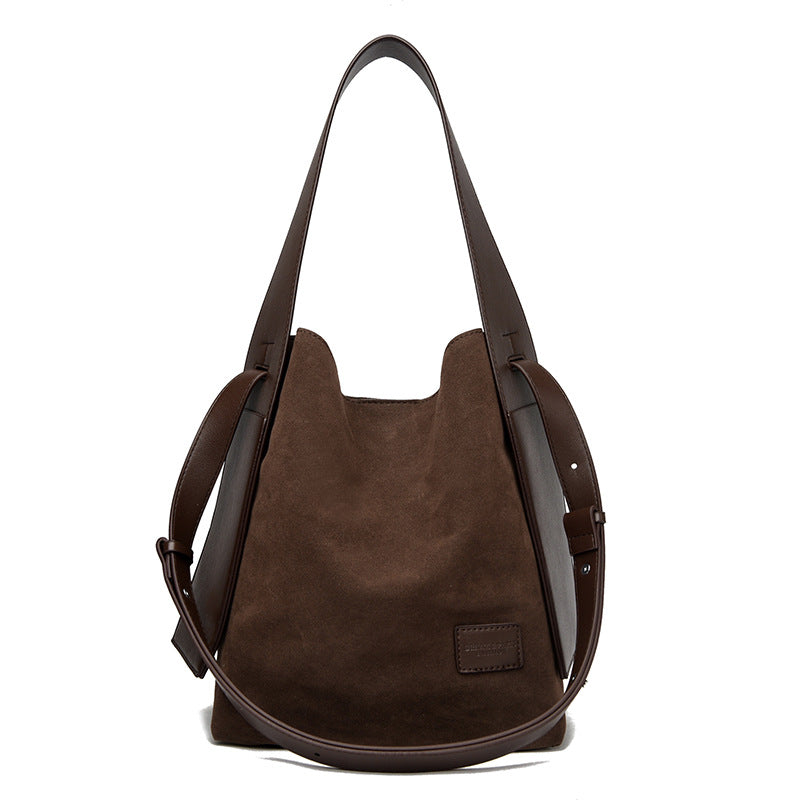Mocha Suede Everyday Bucket Bag