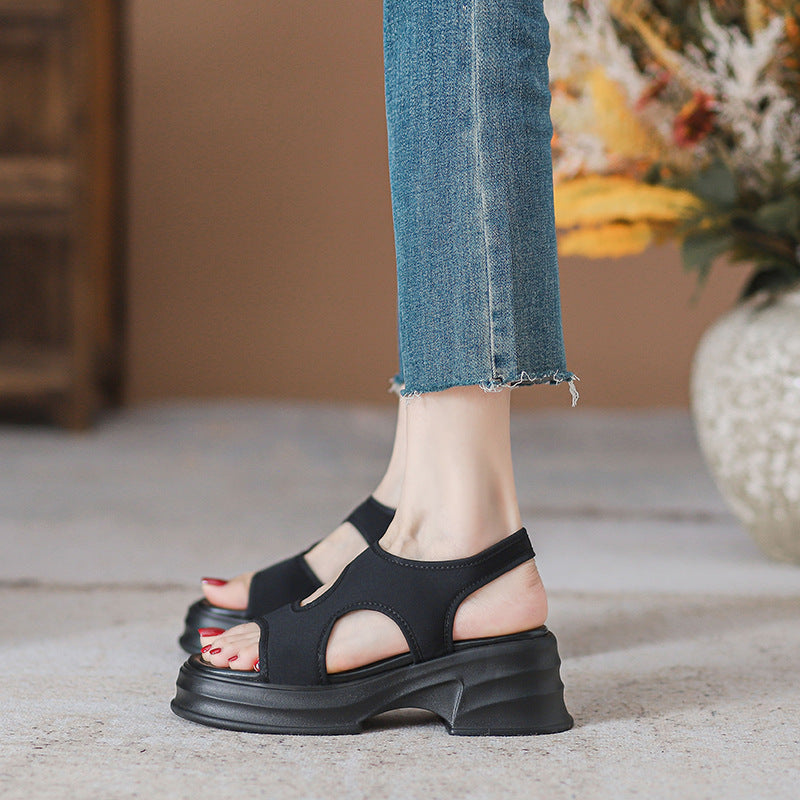 Sporty Architectural Wedge Platform Sandals for Women