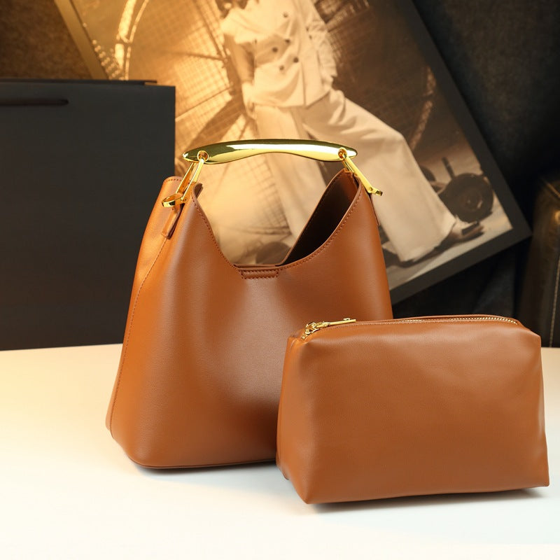 Metal Handle Handbag