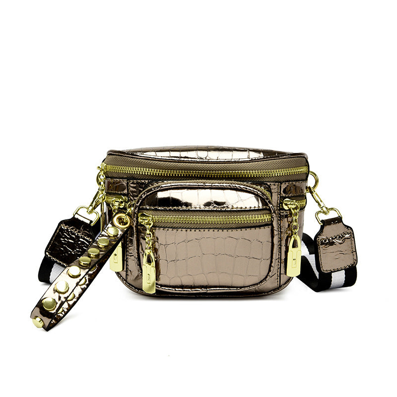 Crocodile Metallic Punk Crossbody Bag
