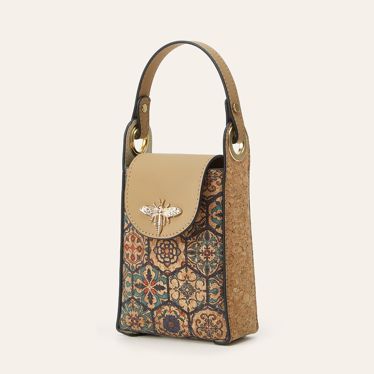 Ethnic Print Bee Handbag