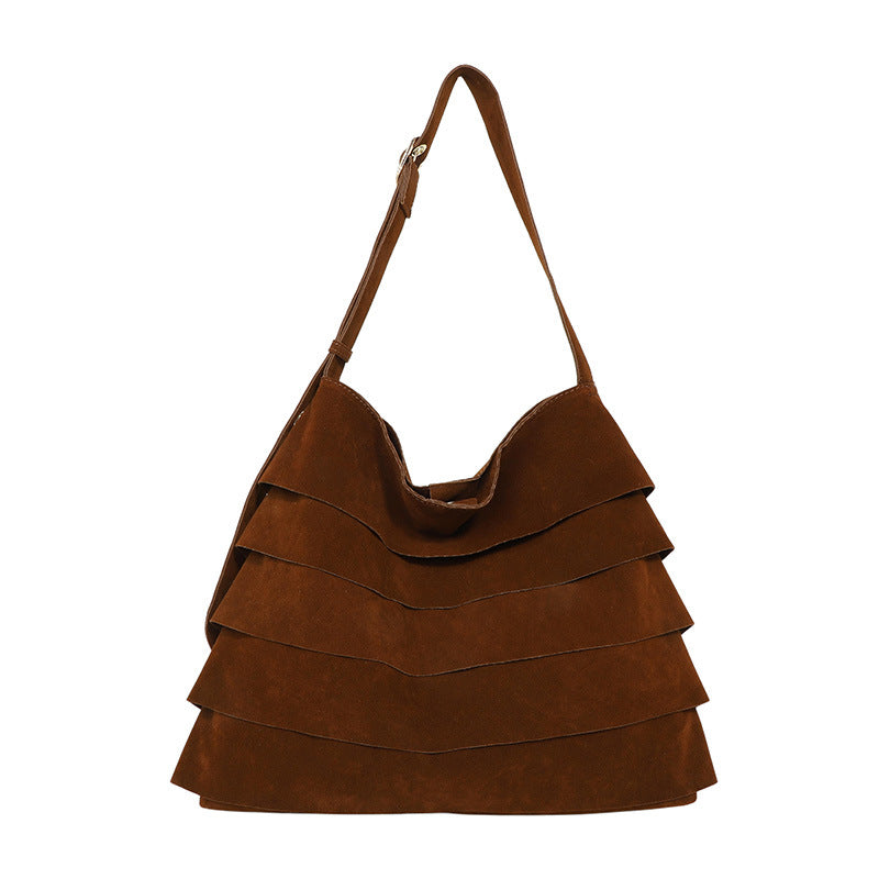 Suede Layer Luxe Shoulder Bag