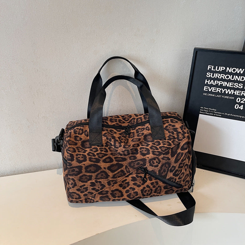 Savina Women’s Leopard Print Travel Duffel Bag