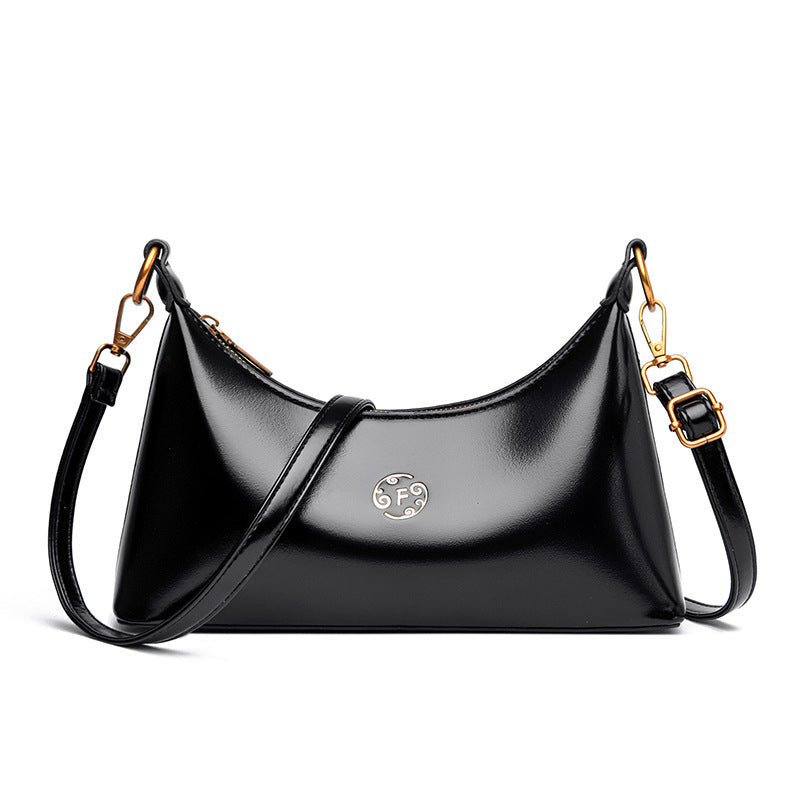 Celeste Patent Crescent Shoulder Bag