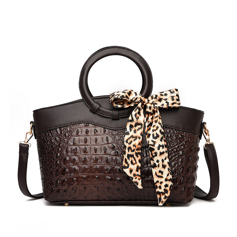 Crocodile Bow Classic Handbag