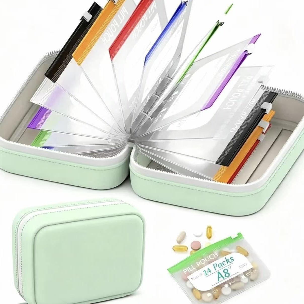 Portable Travel Pill Organizer Case
