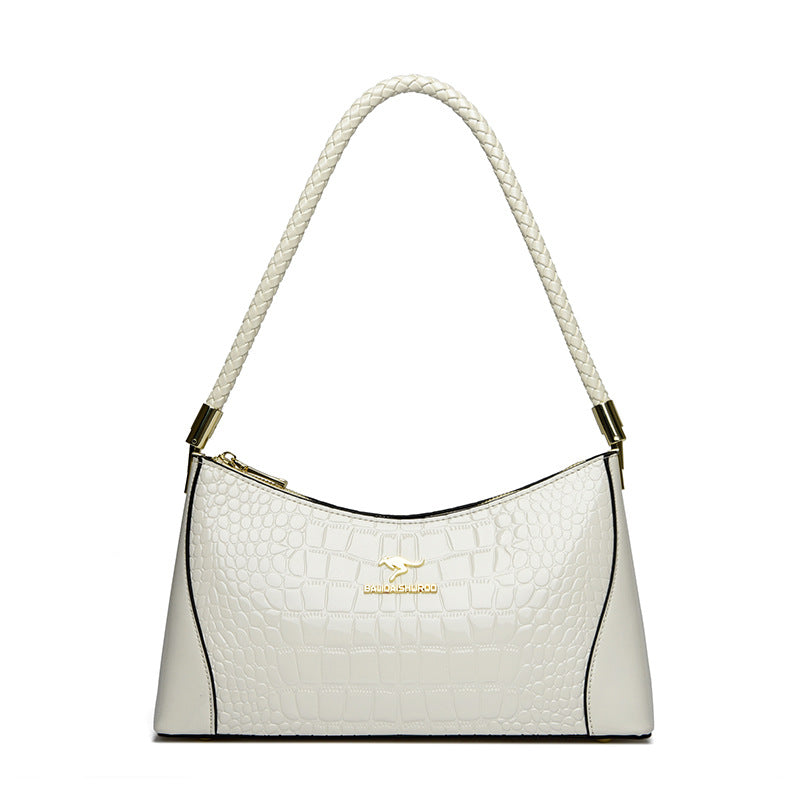 Croc Luxe Embossed Shoulder Bag