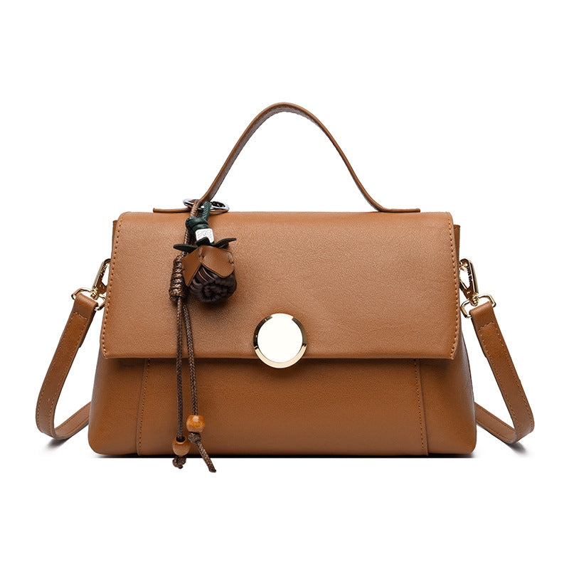 Noir Waxed Leather Square Handbag