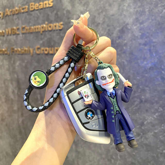 Cute Joker and Batman Cartoon Keychain