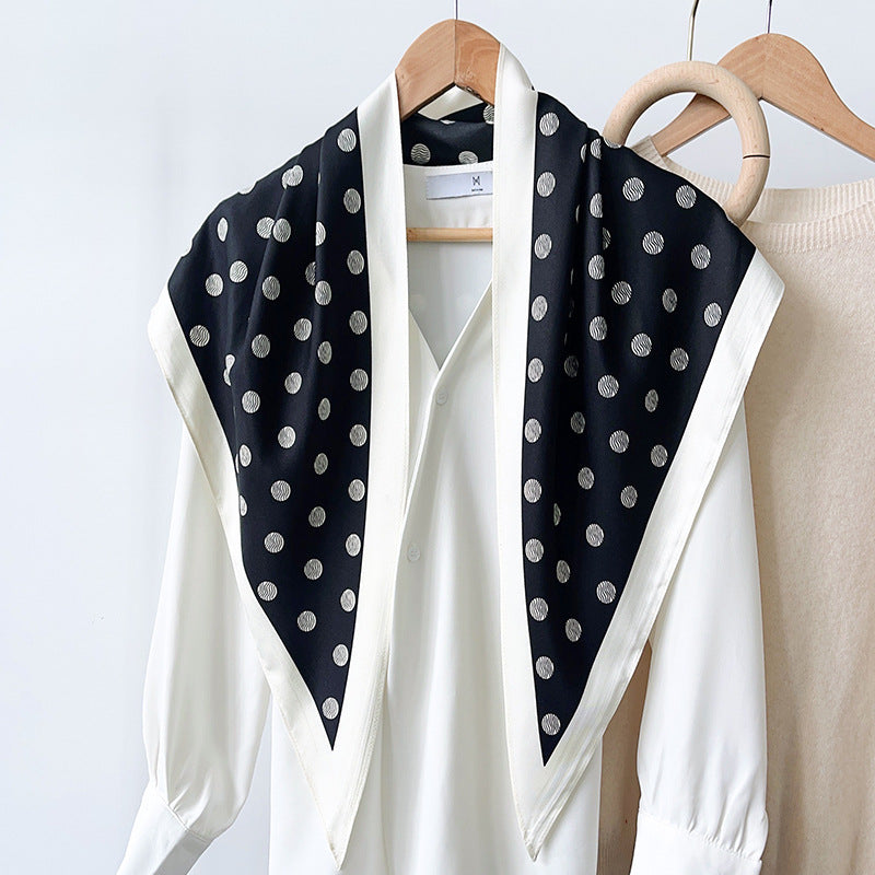 New Brown Polka Dot Triangle Scarf