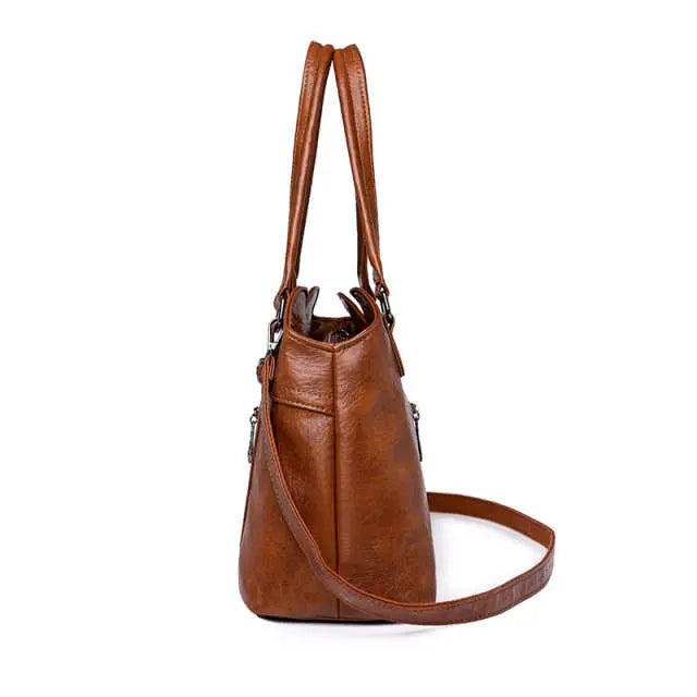 Soft Leather Large Capacity Tote Bag