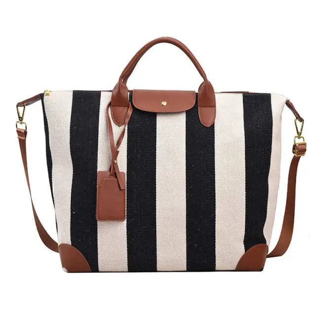 Striped Design Handbag