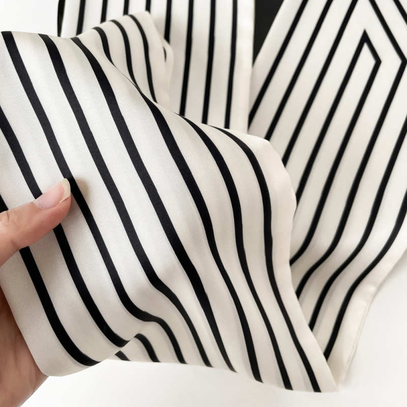 Black and White Ribbon Bag Scarf