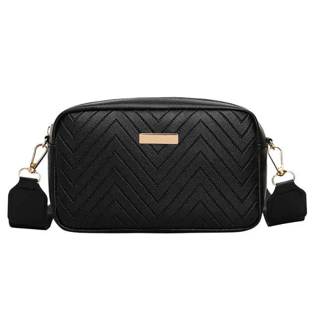 Wave Pattern Embroidered  Camera Crossbody Bag