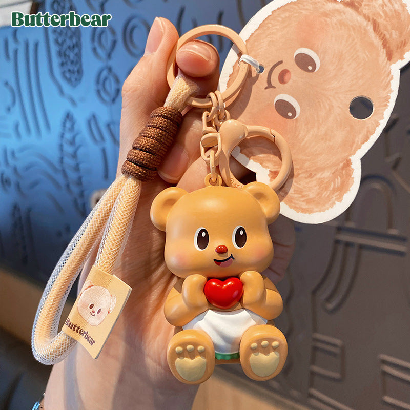 Golden Butter Bear Bag Charm