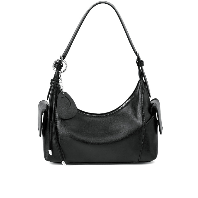 Minimal Curve Black Shoulder Bag