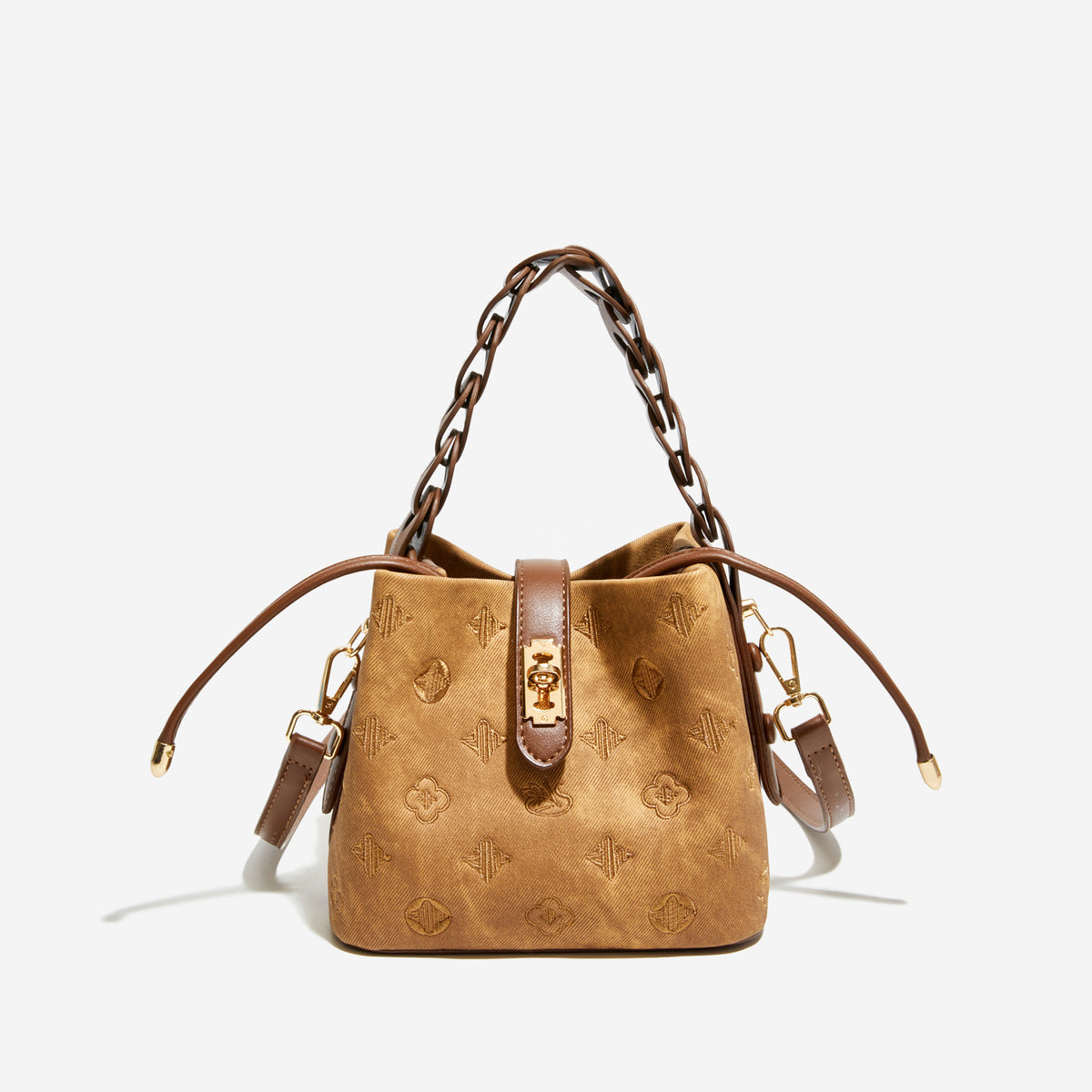 Monogram Embroidered Luxury Bucket Bag