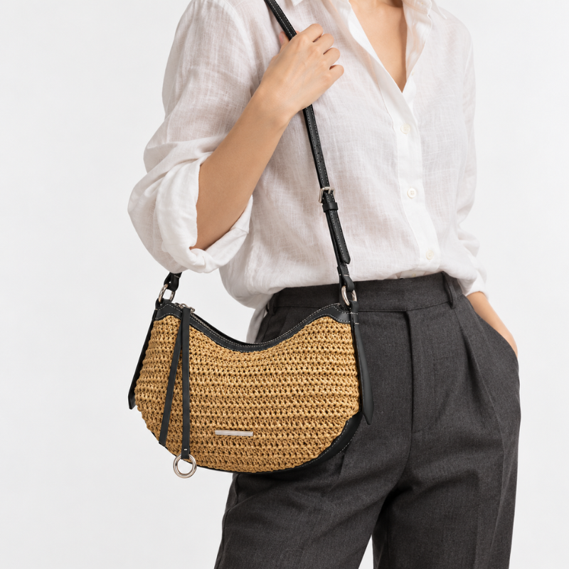 Straw Dumpling Shoulder Bag