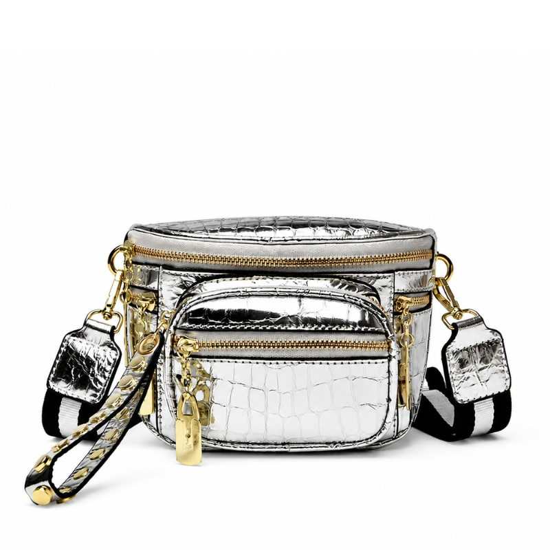 Crocodile Metallic Punk Crossbody Bag