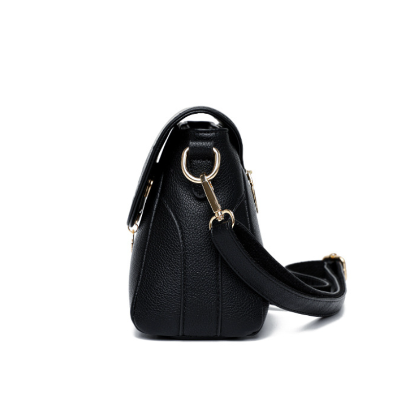 Leaf Charm Soft Leather Crossbody Bag