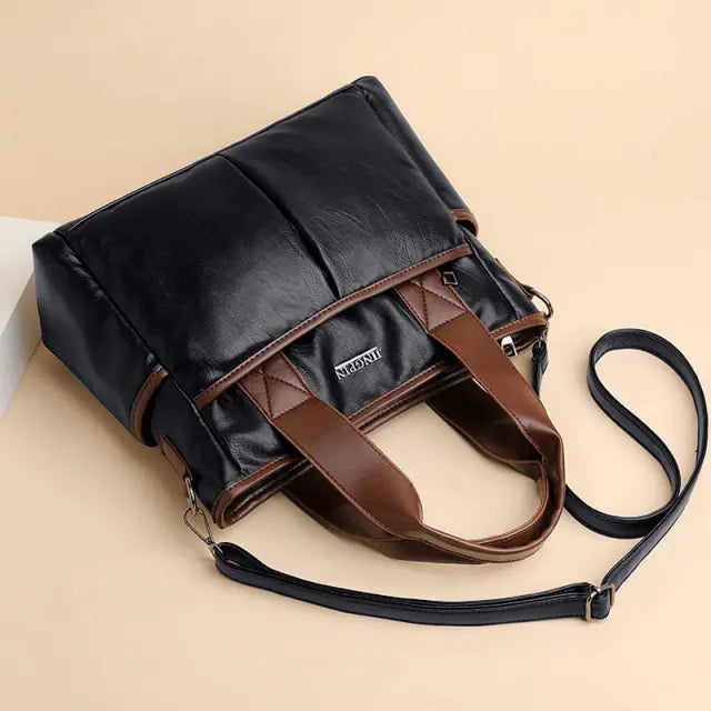 Retro Soft Leather Messenger Handbag