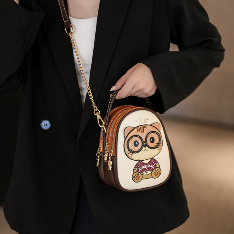 Cute Multi-Layer Cat Crossbody Bag