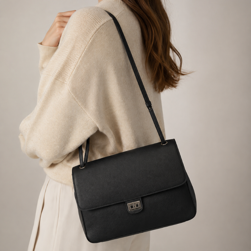 Classic Lock Flap Shoulder Bag