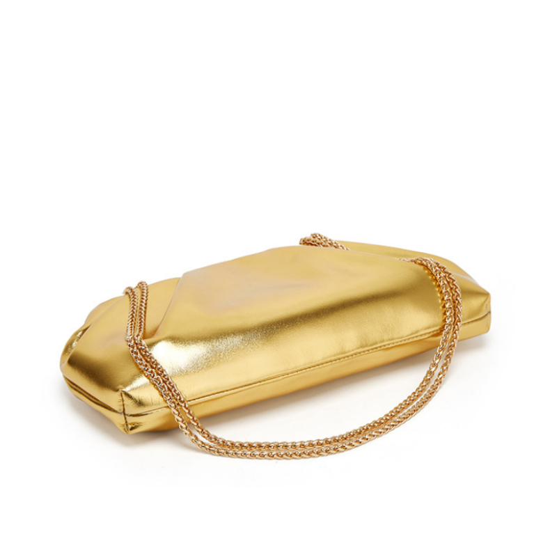 Name: Celeste Metallic Pleated Chain Clutch Bag