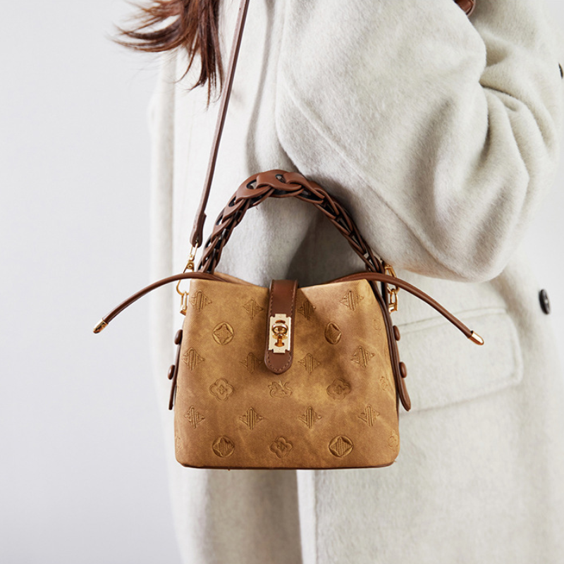 Monogram Embroidered Luxury Bucket Bag