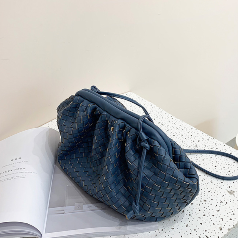 Woven Dumpling Crossbody Bag