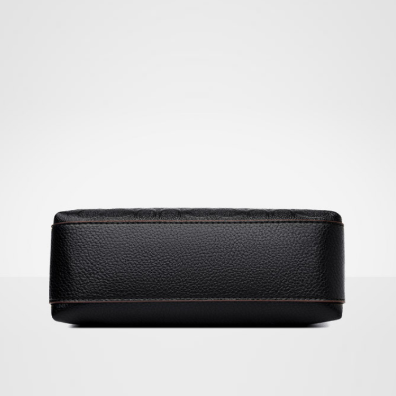 Noir Embossed Accordion Crossbody Bag