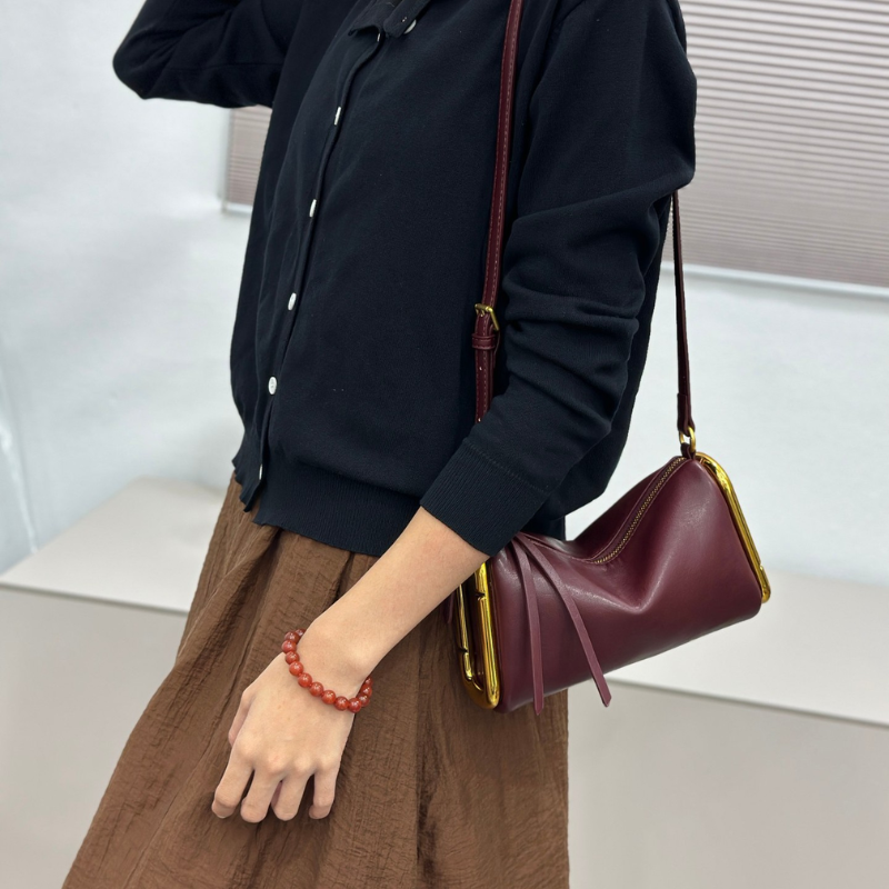 Soft Leather Tassel Shoulder Bag