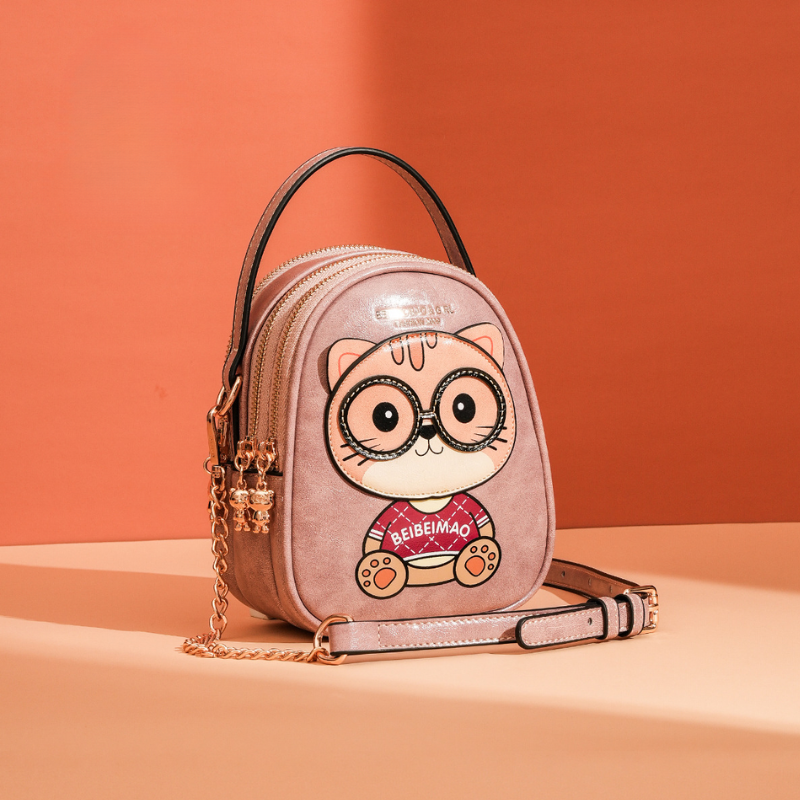 Cute Multi-Layer Cat Crossbody Bag