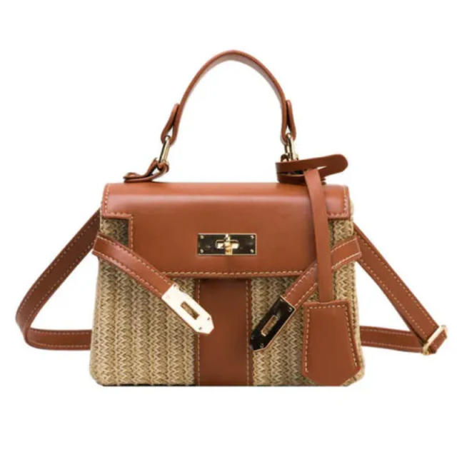 Retro Straw Woven Female Messenger Shoulder Bag