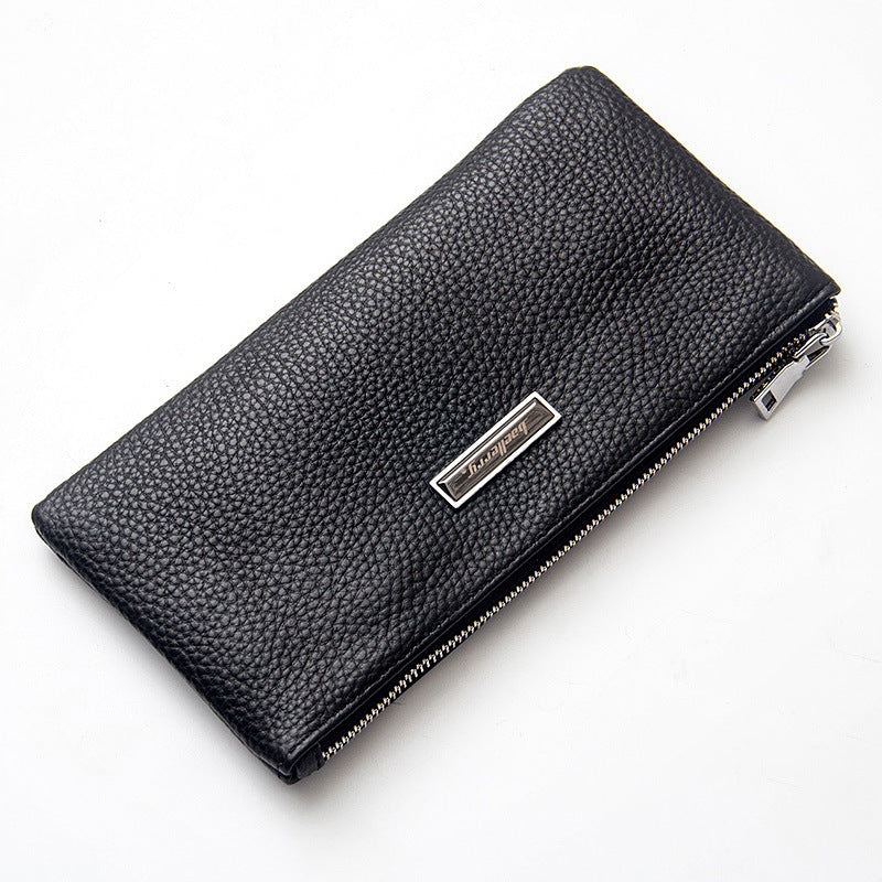 Men’s Genuine Leather Long Zipper Wallet