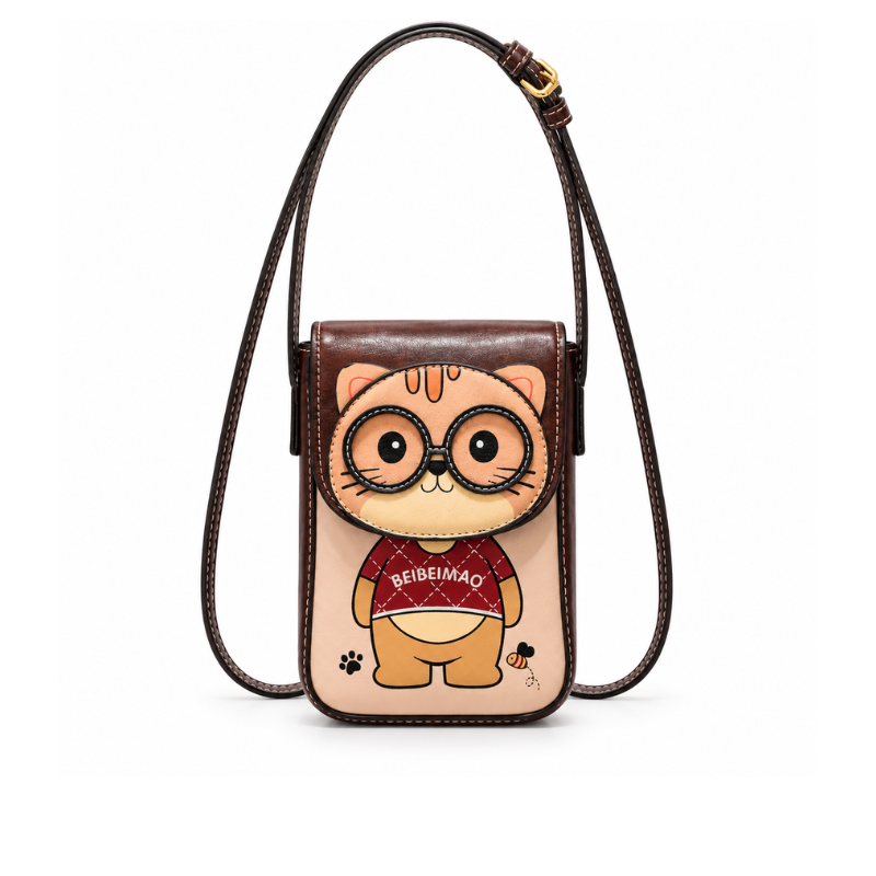 Cute Cat Character Crossbody Bag