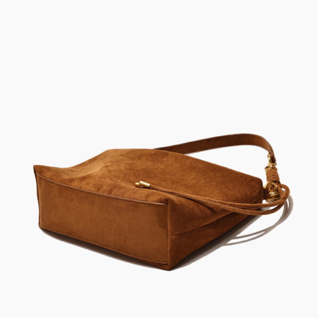 Light Luxury Retro Soft Leather Suede Underarm Shoulder Bag