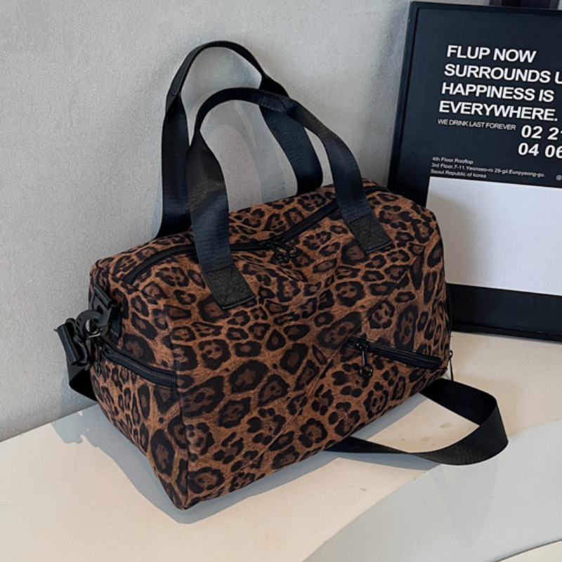 Savina Women’s Leopard Print Travel Duffel Bag