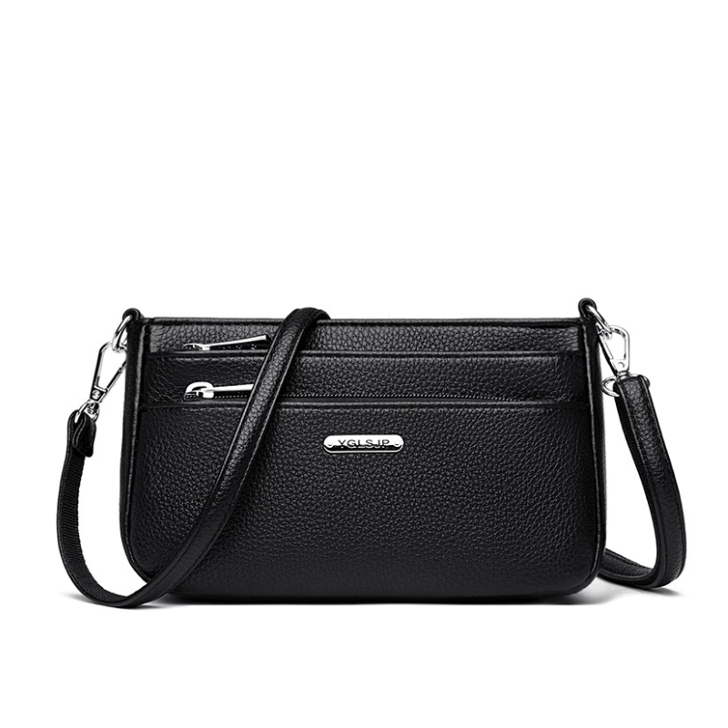 Urban Zip Pocket Leather Crossbody Bag