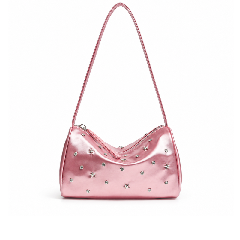 Roselle Celestial Studded Ruched Shoulder Bag