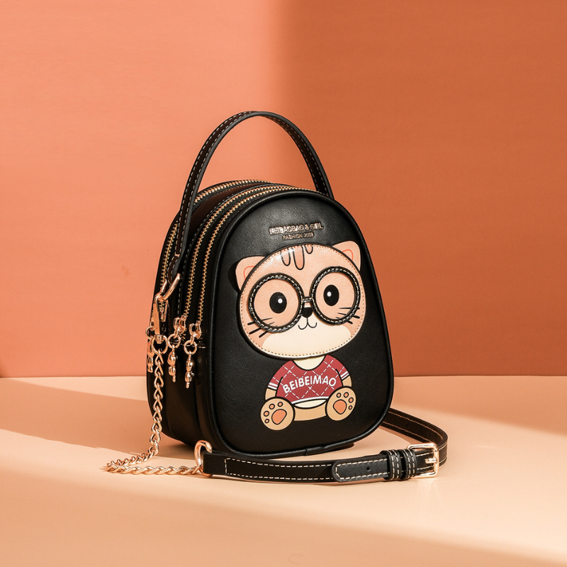 Cute Multi-Layer Cat Crossbody Bag