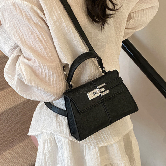 Luxury Genuine Leather Trapezoid Handbag