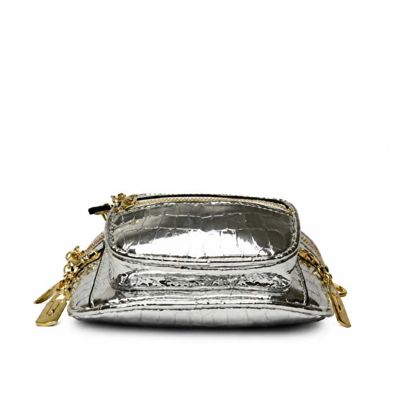 Crocodile Metallic Punk Crossbody Bag