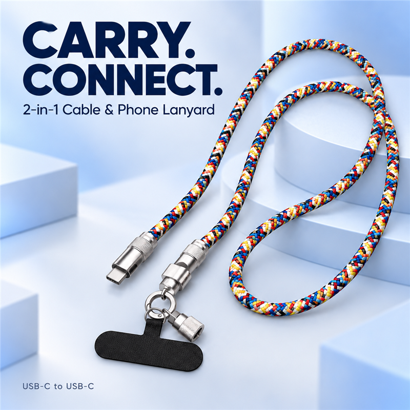 2-in-1 Lanyard Fast Charging Cable