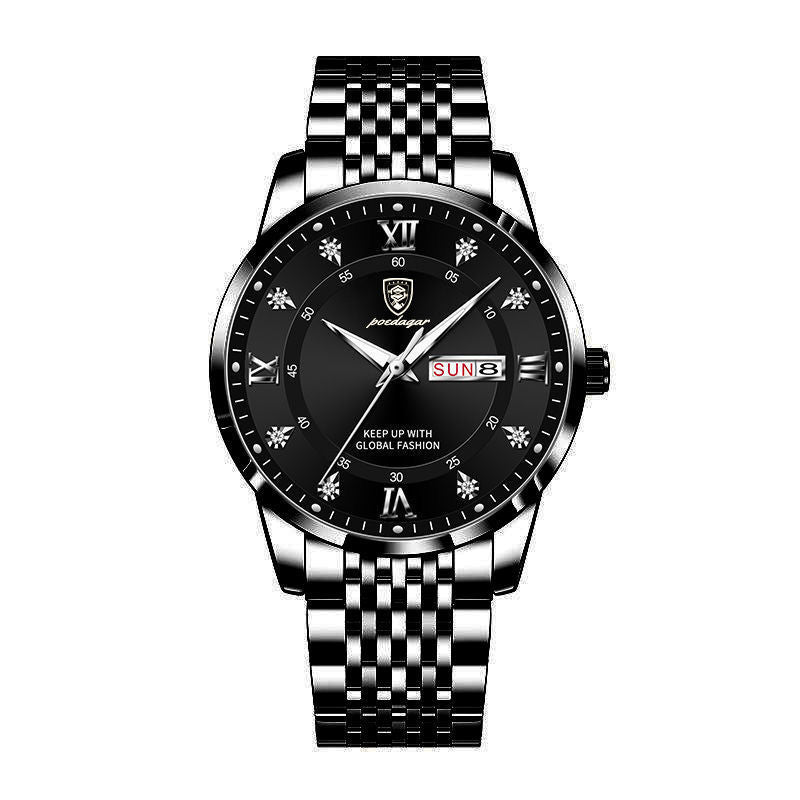 Luminous Quartz Waterproof Men's Watch With Calendar