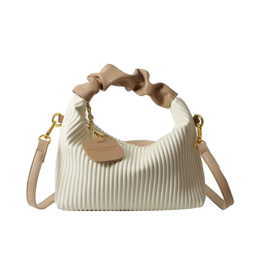 Retro Texture Pleated  Crossbody Bag