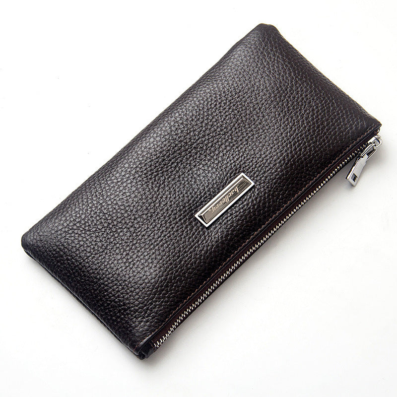 Men’s Genuine Leather Long Zipper Wallet